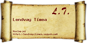 Lendvay Tímea névjegykártya